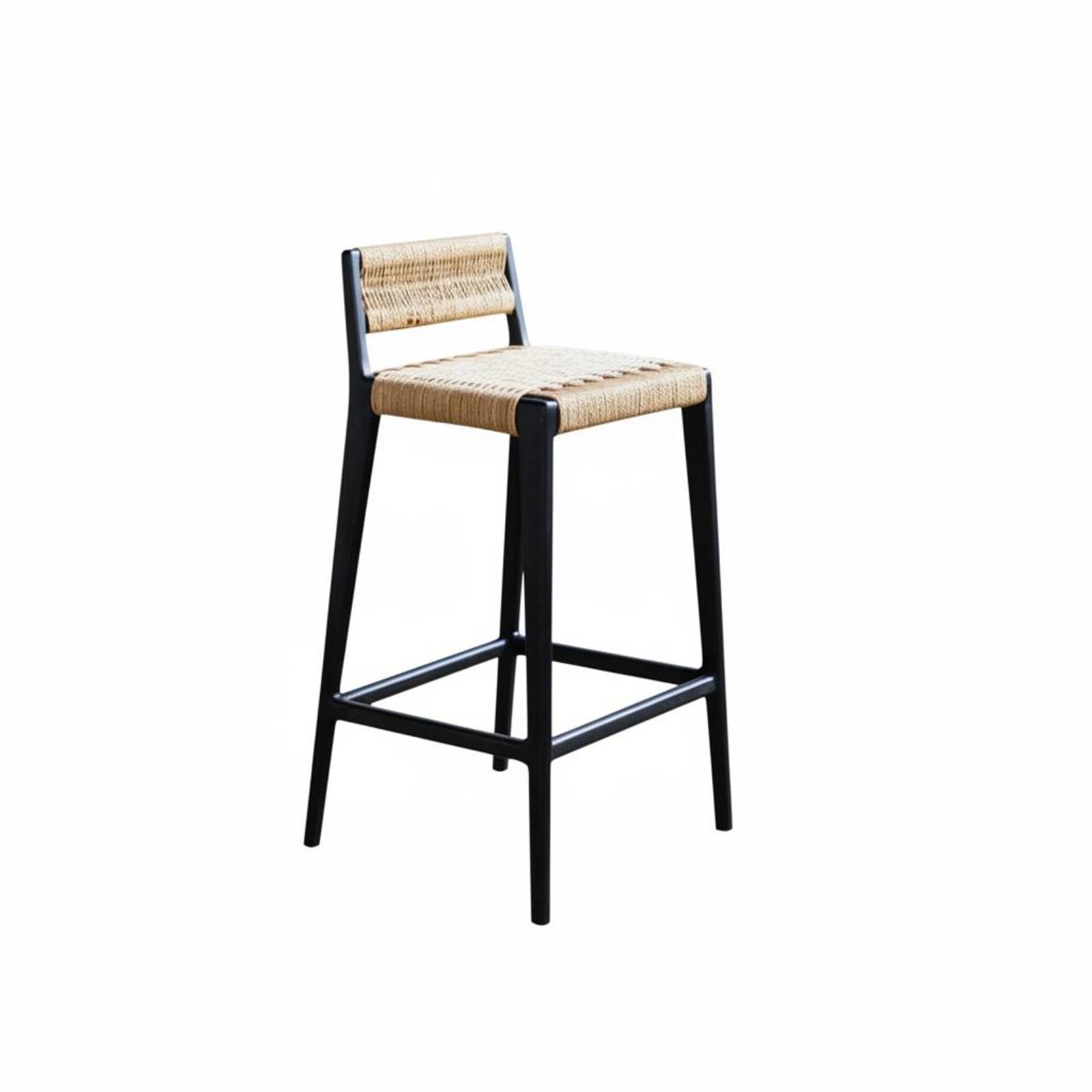 Commercial Kitchen Island - Rope Weave High Stool sturdy Wood