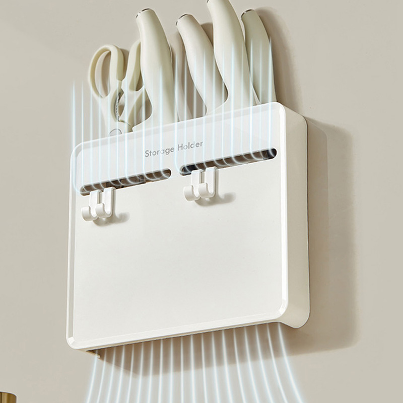Commercial Kitchen Knife Holder - No-Drill Kitchen Knife Holder, Wall-Mounted Dustproof