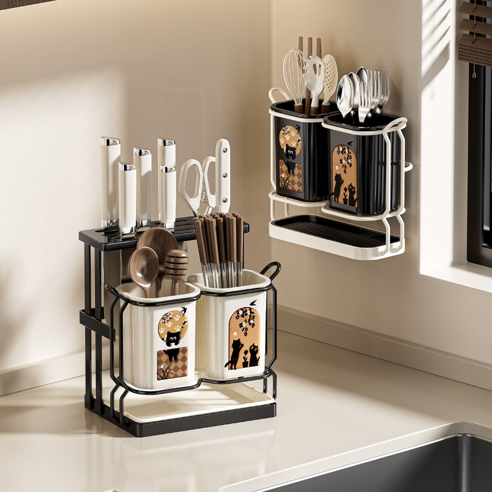 Commercial Kitchen Knife Holder - Kitchen Knife Storage Rack Countertop Draining
