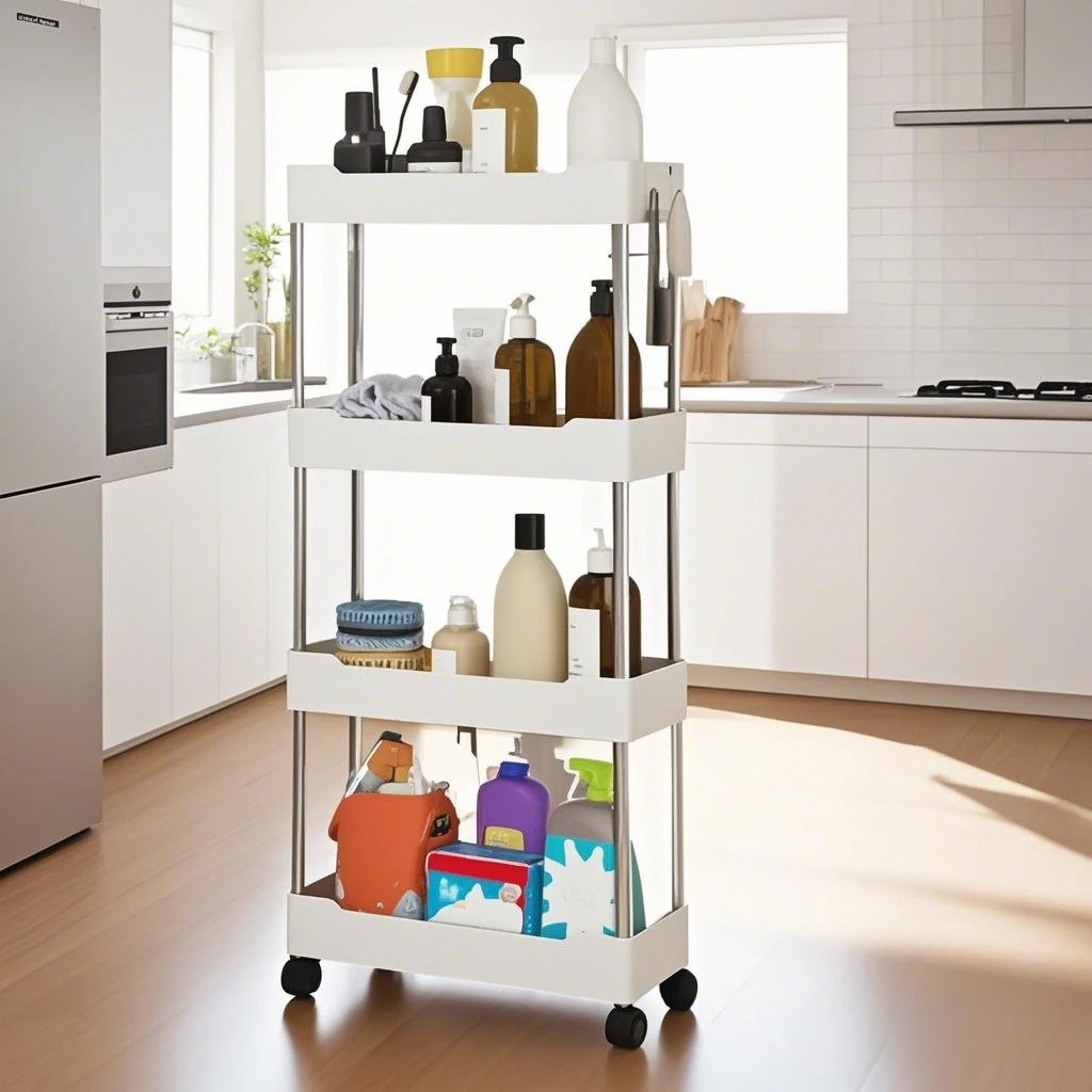 Commercial Kitchen Island - 2025 Storage Cart Trolley Rack -
