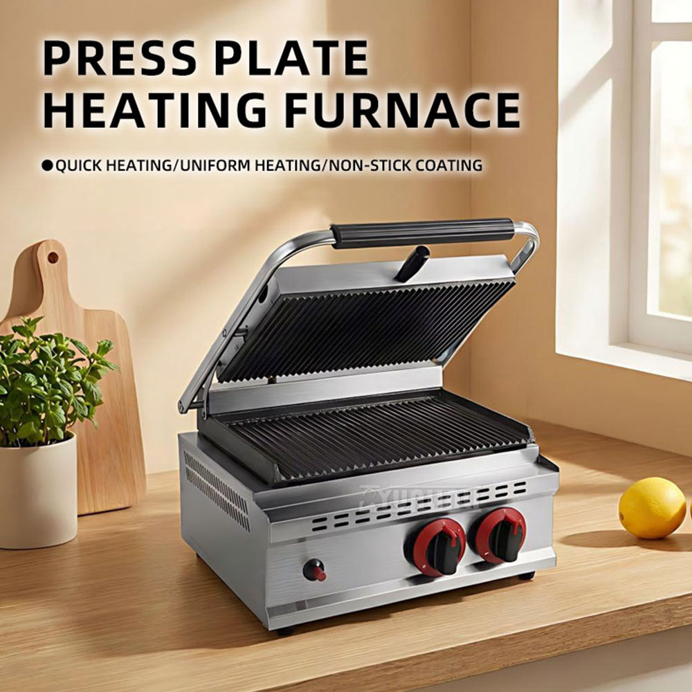Commercial Kitchen Grill - GH-812 Gas Pressure Plate Grill Steak