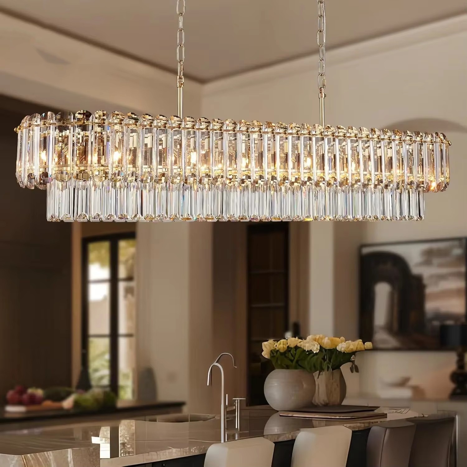 Gold Crystal Chandeliers Dinin - Commercial Kitchen Island review and price