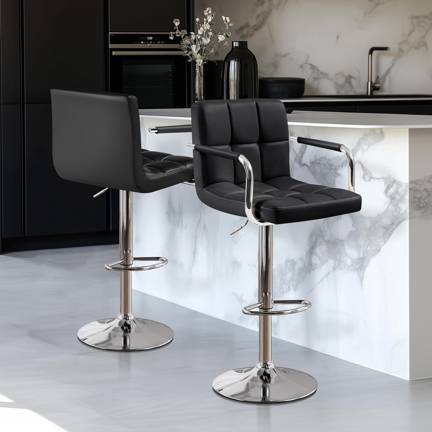 Bar Stools Set Of 2, PU Leathe - Commercial Kitchen Island review and price