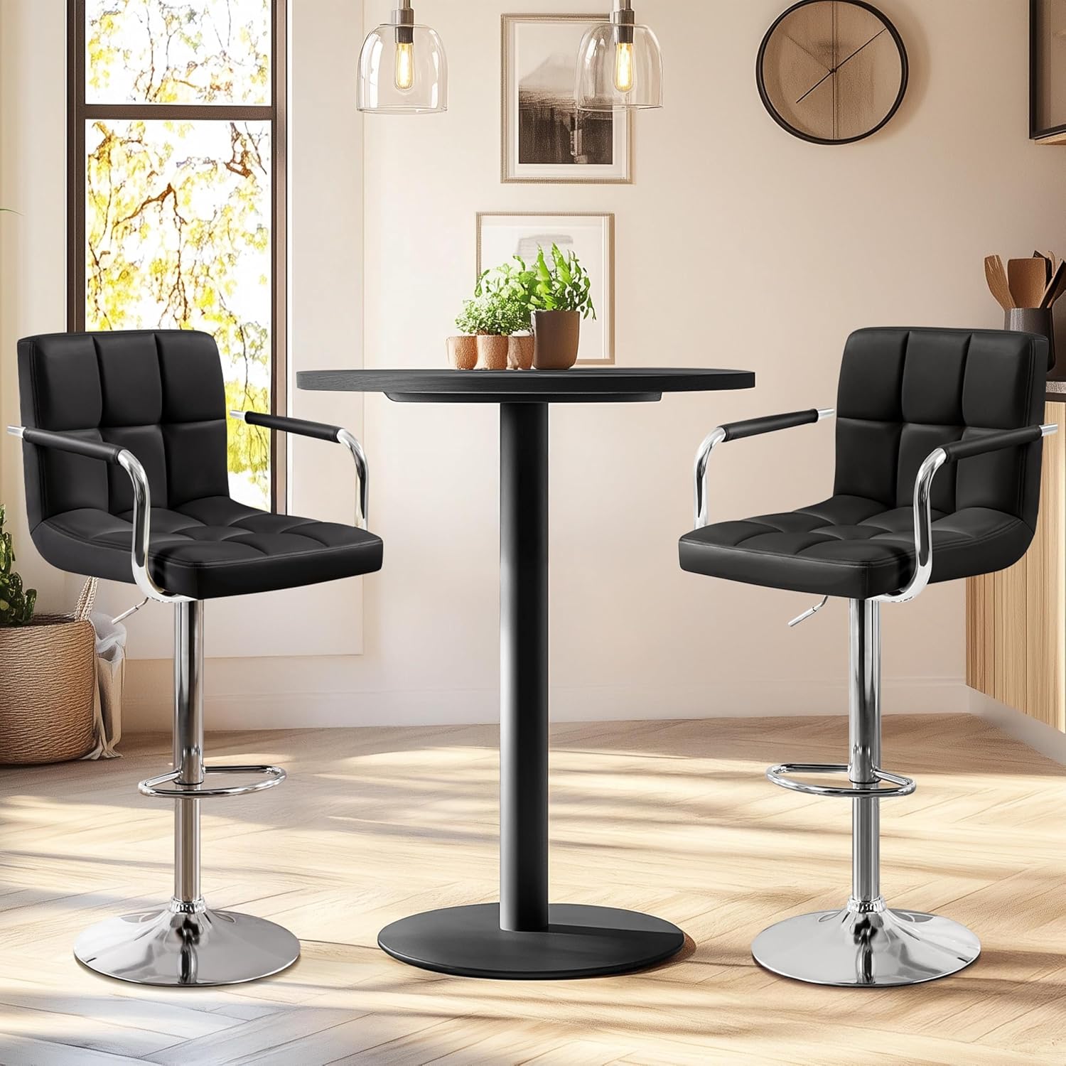 Bar Stools Set Of 2, PU Leathe - Commercial Kitchen Island review and price