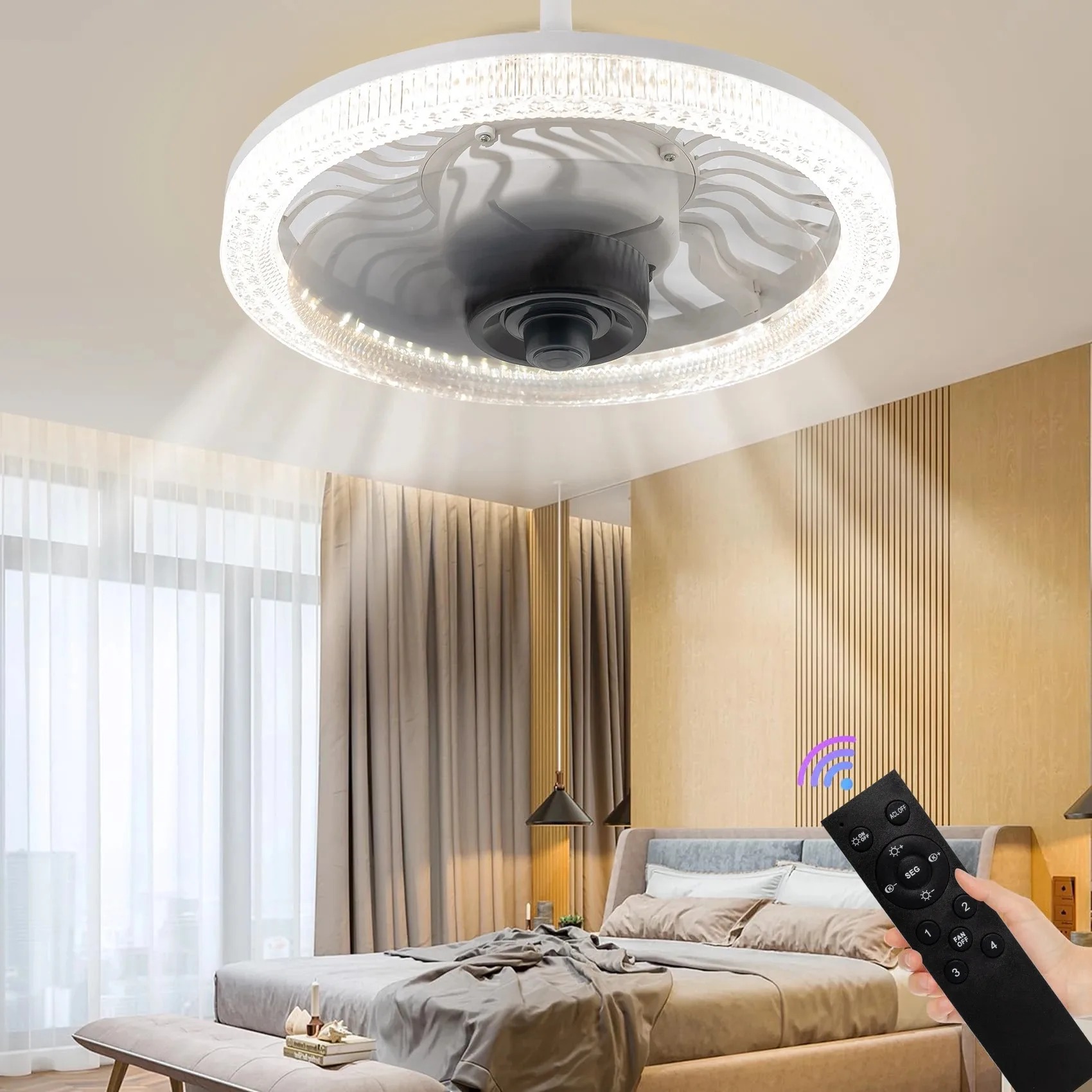 Smart LED Ceiling Fan Light wi - Commercial Kitchen Lighting review and price