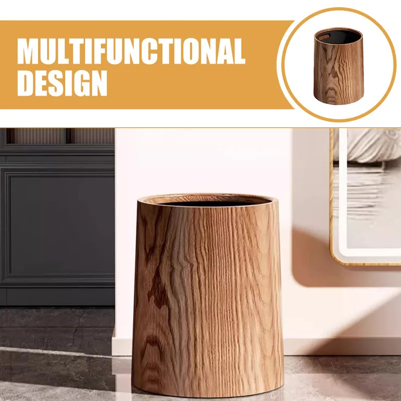 Durable Wood Grain Garbage Can - Commercial Kitchen Garbage Can review and price