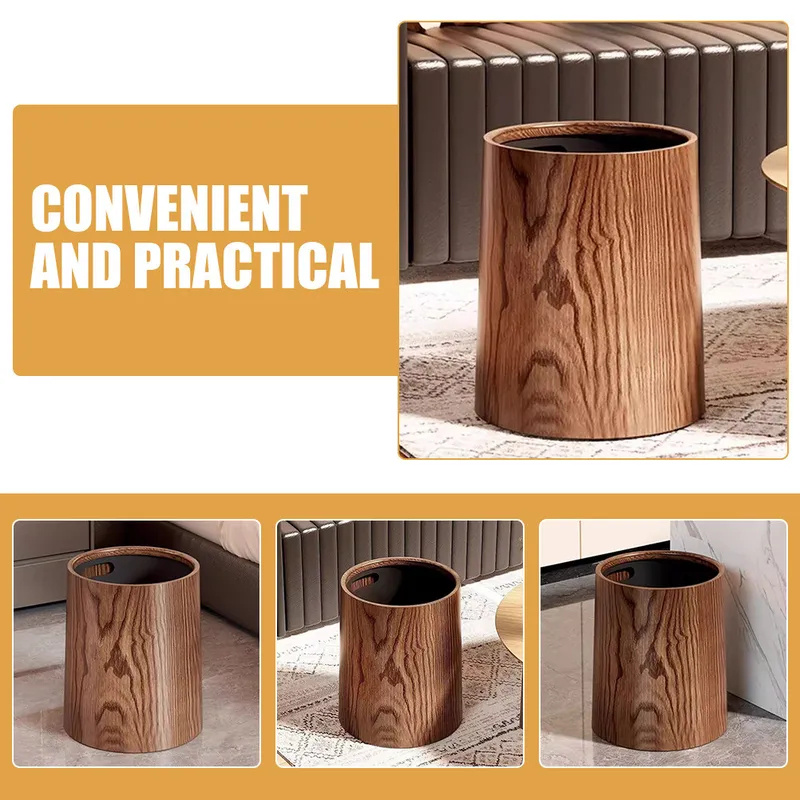 Durable Wood Grain Garbage Can - Commercial Kitchen Garbage Can review and price