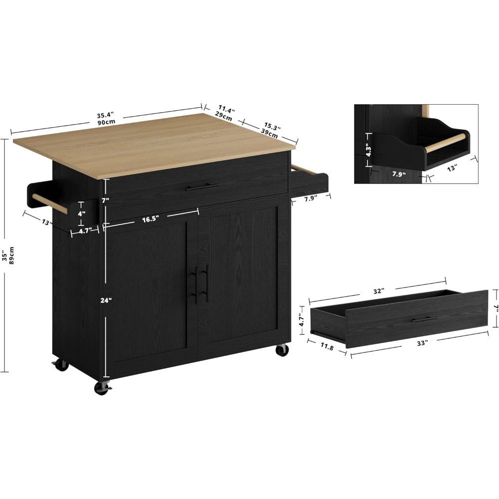 Rolling Kitchen Island Cart wi - Commercial Kitchen Island review and price