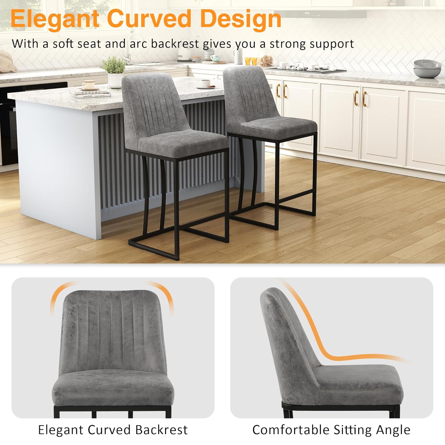 24.8 inch Bar Stools Set of 4, - Commercial Kitchen Island review and price