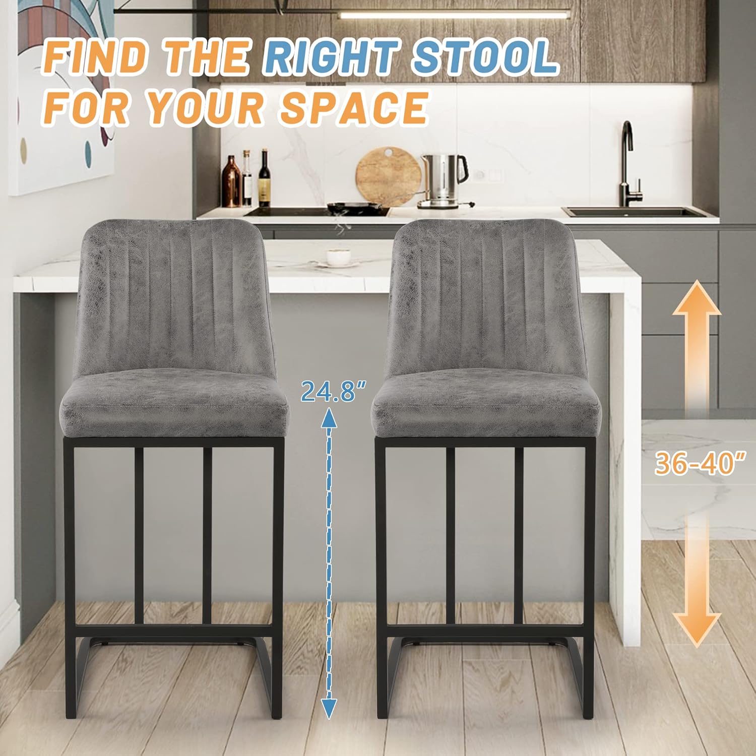 24.8 inch Bar Stools Set of 4, - Commercial Kitchen Island review and price