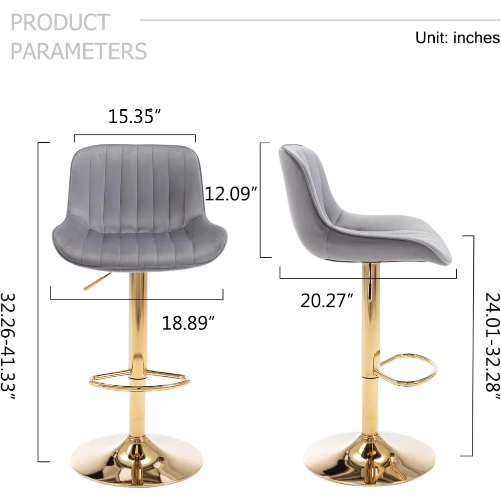 Modern Gold Velvet Bar Stools  - Commercial Kitchen Island review and price