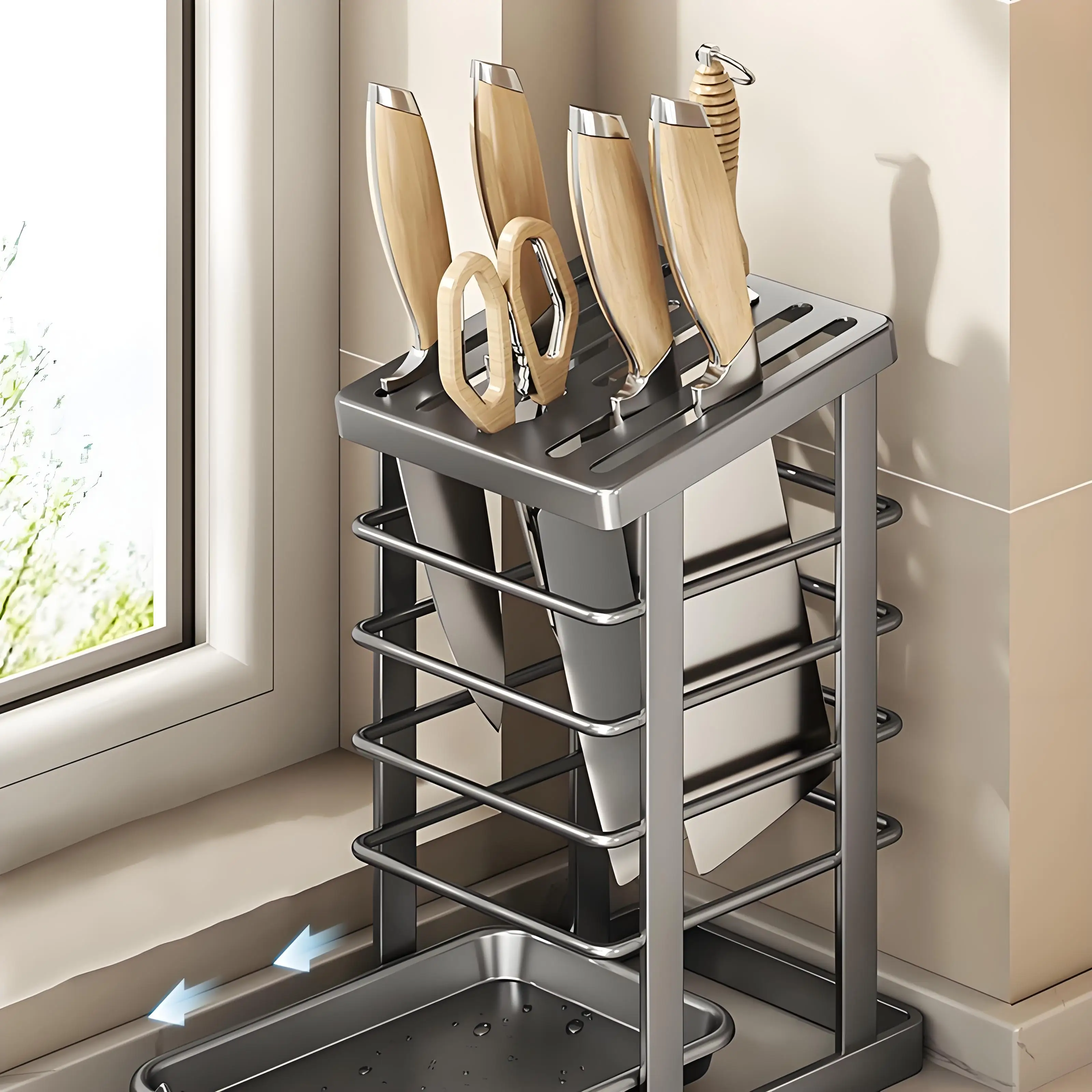 Stainless Steel Knife Holder W - Commercial Kitchen Knife Holder review and price