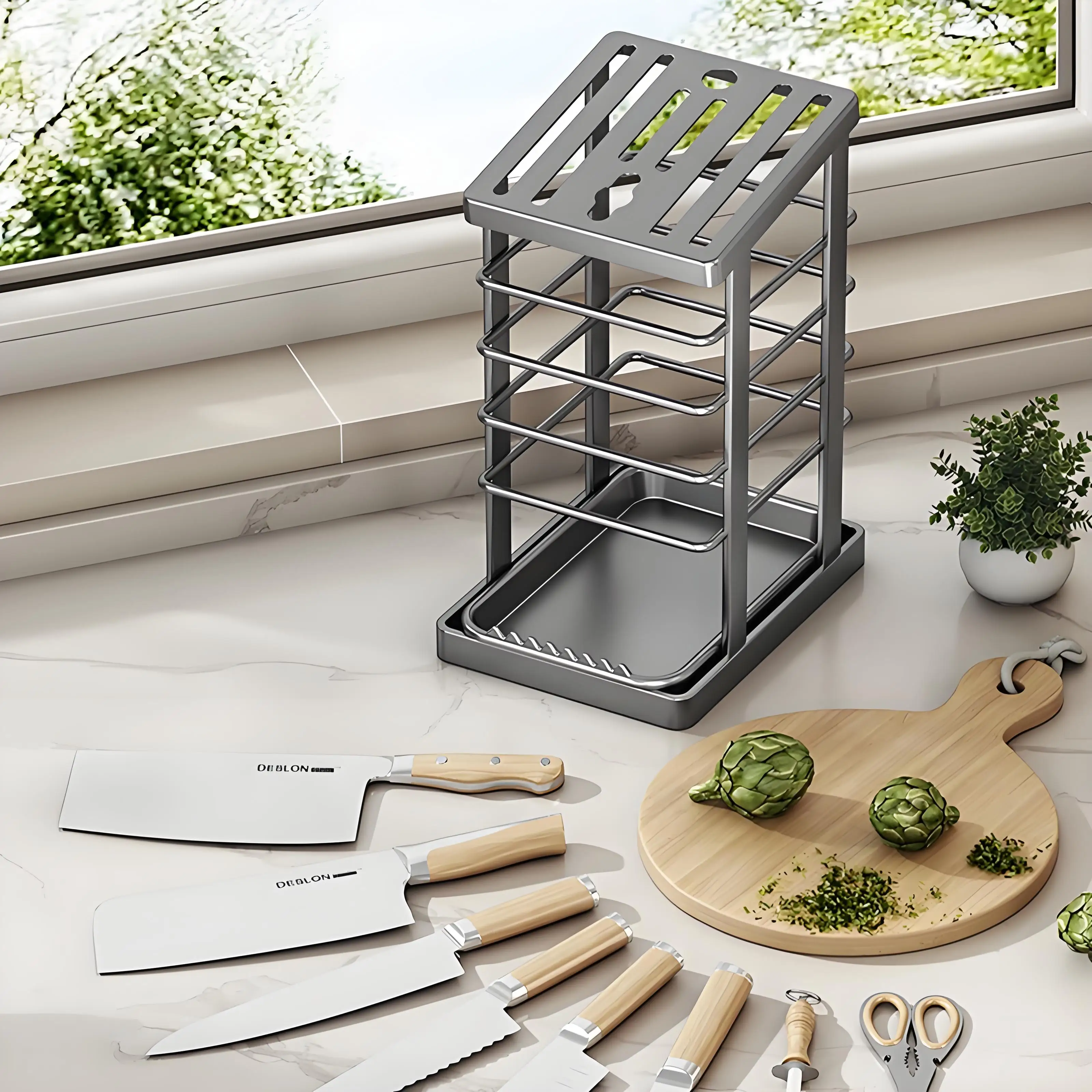 Stainless Steel Knife Holder W - Commercial Kitchen Knife Holder review and price